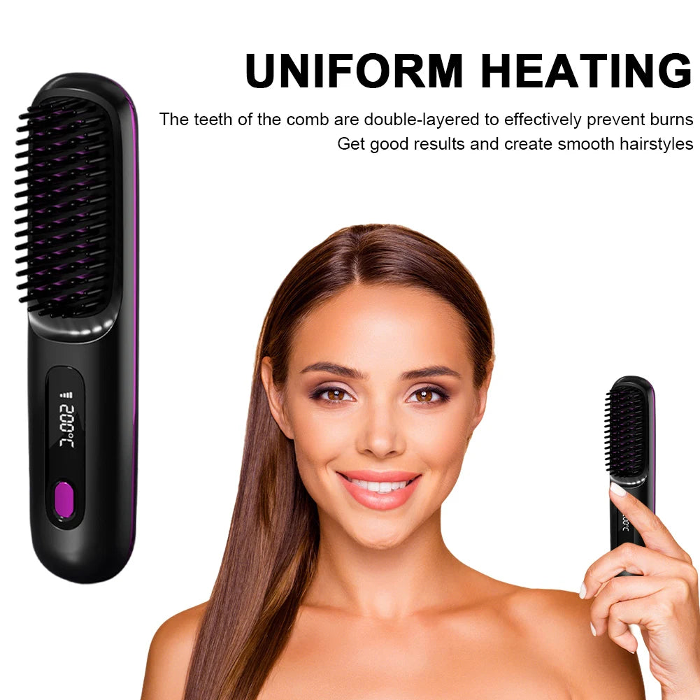 ⭐ Silka Cordless 2-in-1 Hair Straightening Brush